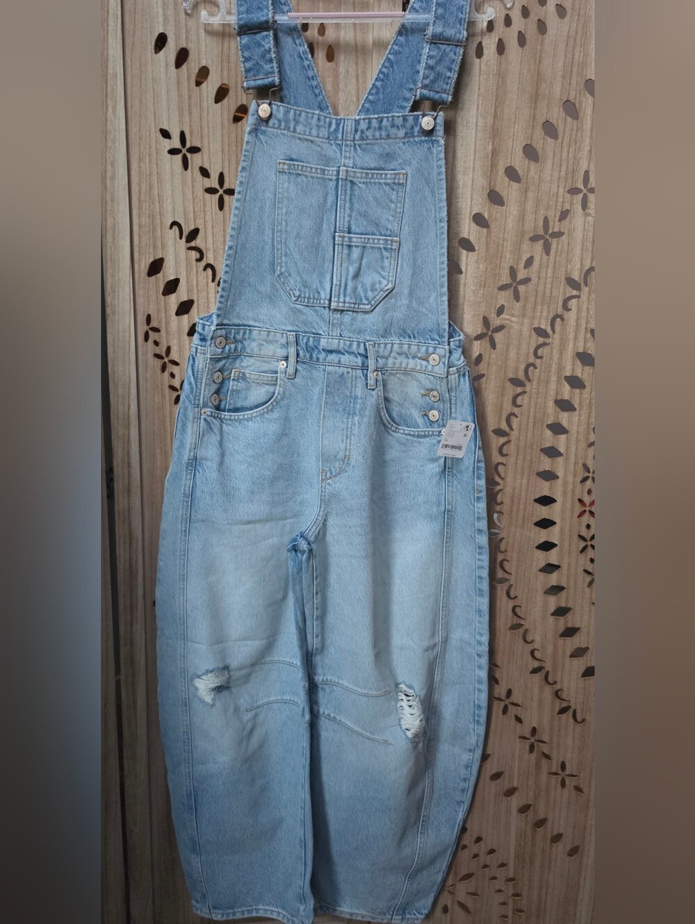 NWT We The Free Good Luck Barrel Overalls By Free People in Going Steady - Picture 2 of 10